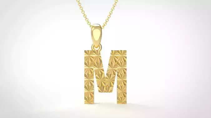 Model 355 Alphabets Necklace  The Letter M Necklace Texture