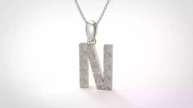 Model 356 Alphabets Necklace  The Letter N Necklace Texture