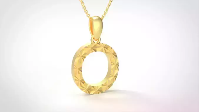 Model 357 Alphabets Necklace  The Letter O Necklace Texture
