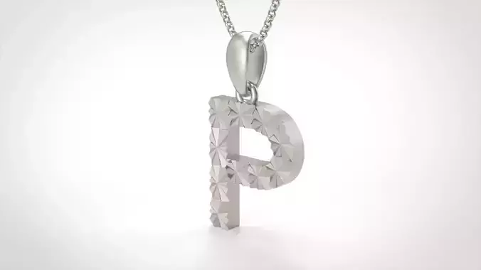 Model 358 Alphabets Necklace  The Letter P Necklace Texture