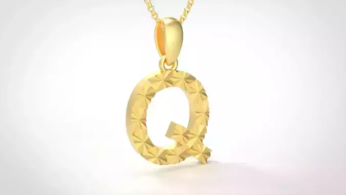 Model 359 Alphabets Necklace  The Letter Q Necklace Texture