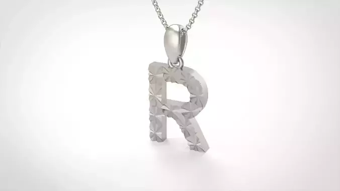 Model 360 Alphabets Necklace  The Letter R Necklace Texture