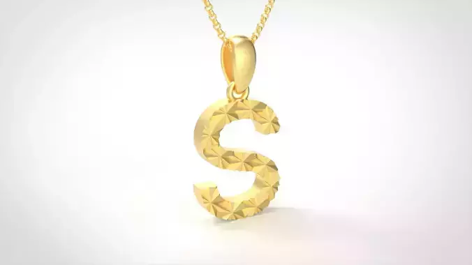 Model 361 Alphabets Necklace  The Letter S Necklace Texture