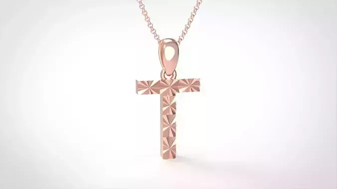 Model 362 Alphabets Necklace  The Letter T Necklace Texture