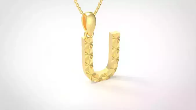 Model 363 Alphabets Necklace  The Letter U Necklace Texture