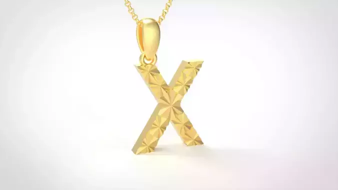 Model 366 Alphabets Necklace  The Letter X Necklace Texture