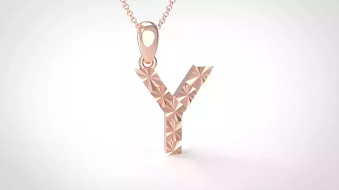 Model 367 Alphabets Necklace  The Letter Y Necklace Texture