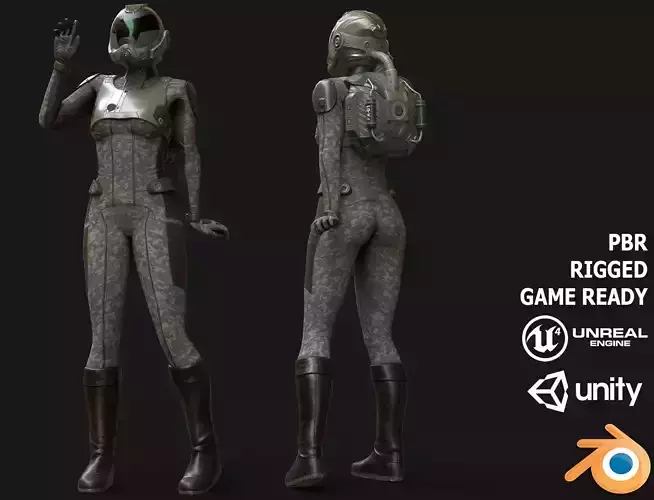 FX01 Female Space Suit Green LITE VERSION