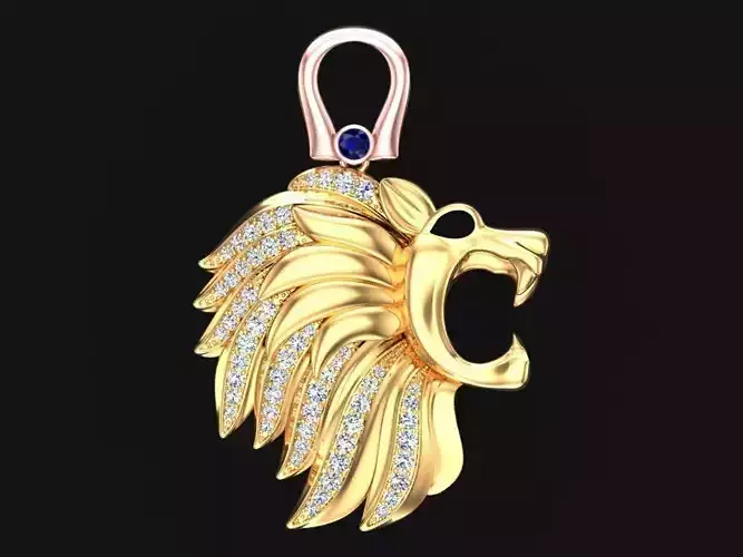Lion pendant  - Mens pendants - N956