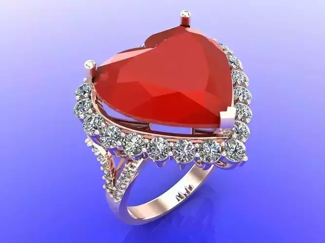 Heart ring - Heart stone ring - Womens ring - N820