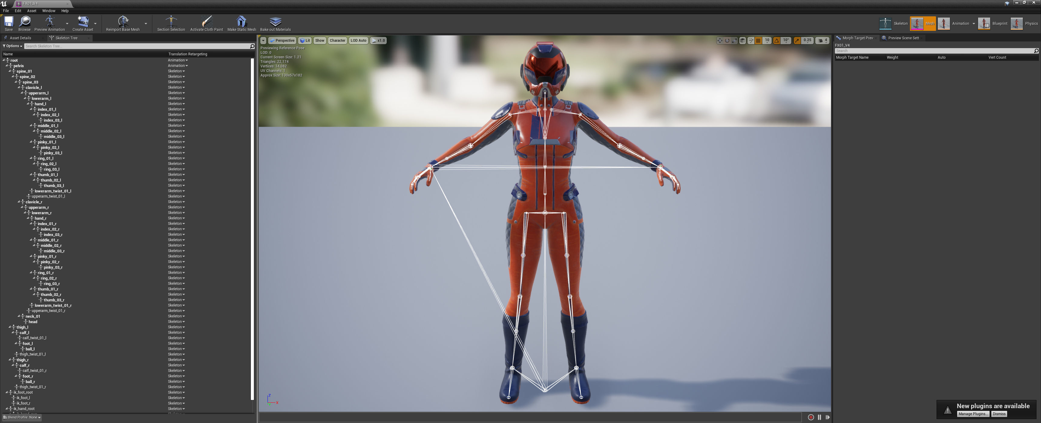 FX01 Female Space Suit Orange LITE VERSION Low-poly 3D model_16