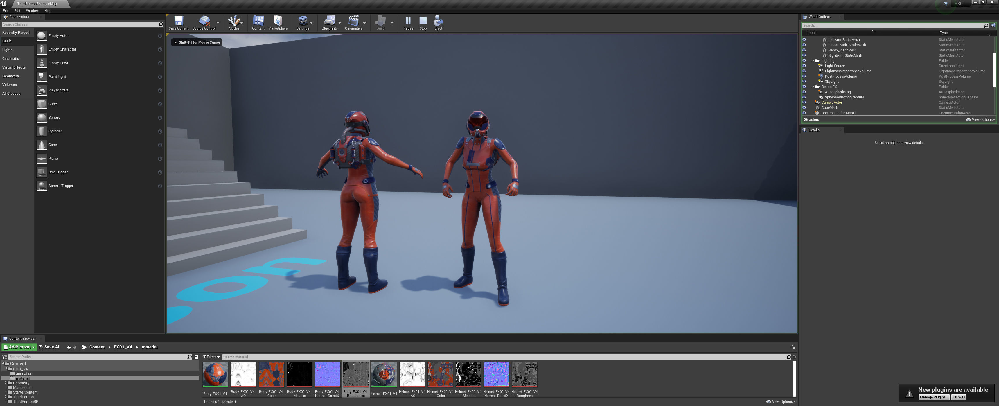 FX01 Female Space Suit Orange LITE VERSION Low-poly 3D model_17