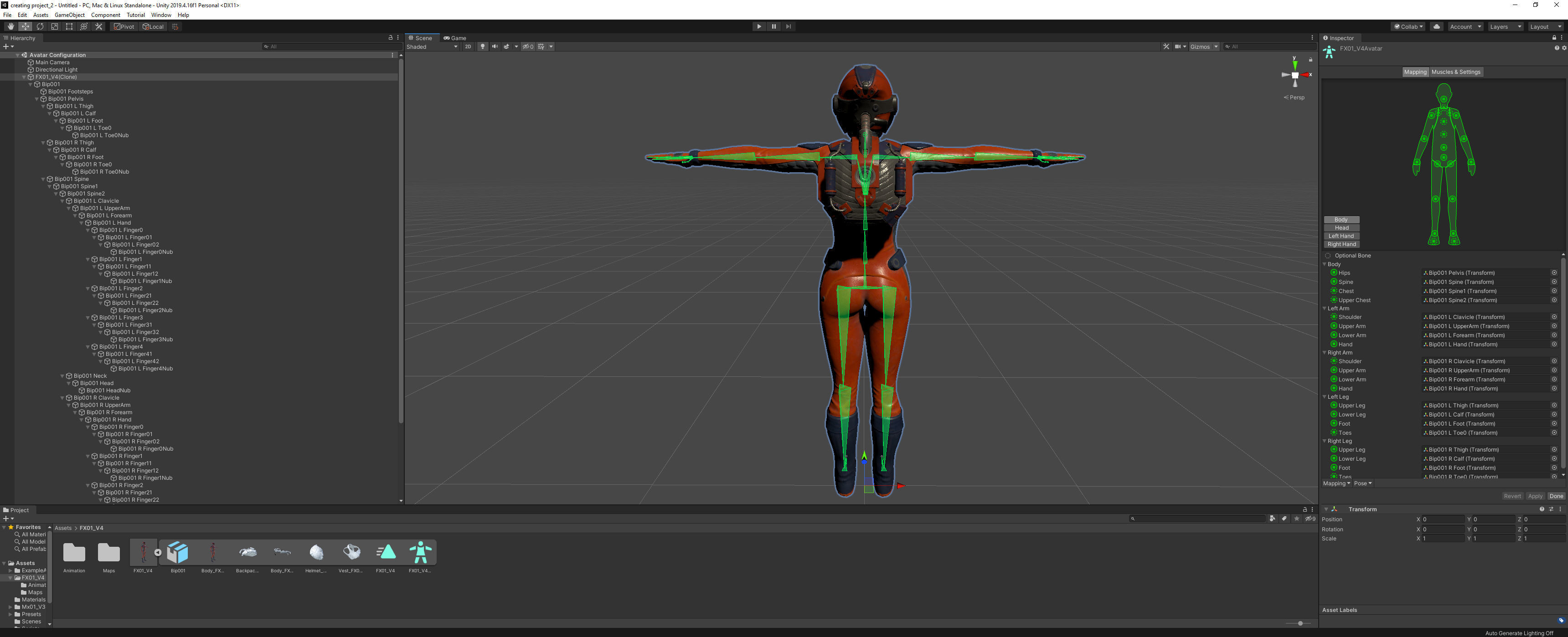 FX01 Female Space Suit Orange LITE VERSION Low-poly 3D model_14