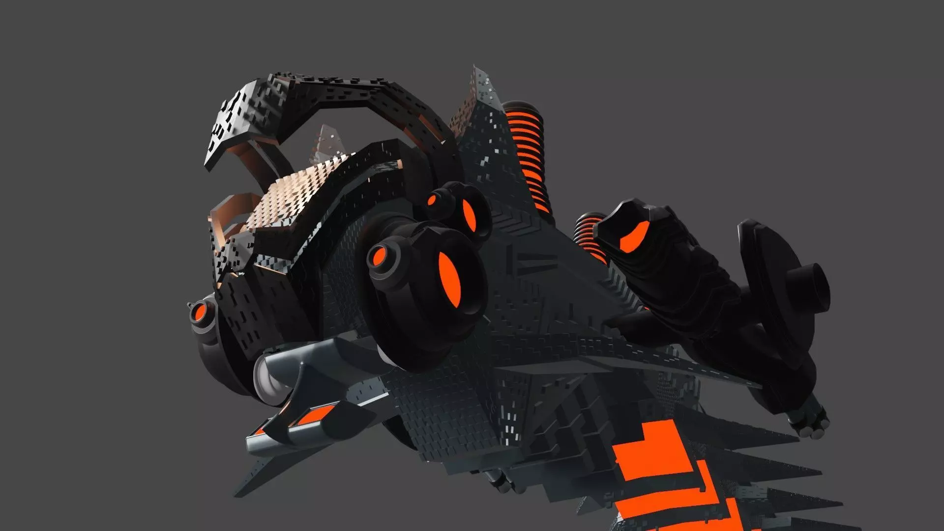 Robot fish Low-poly 3D model