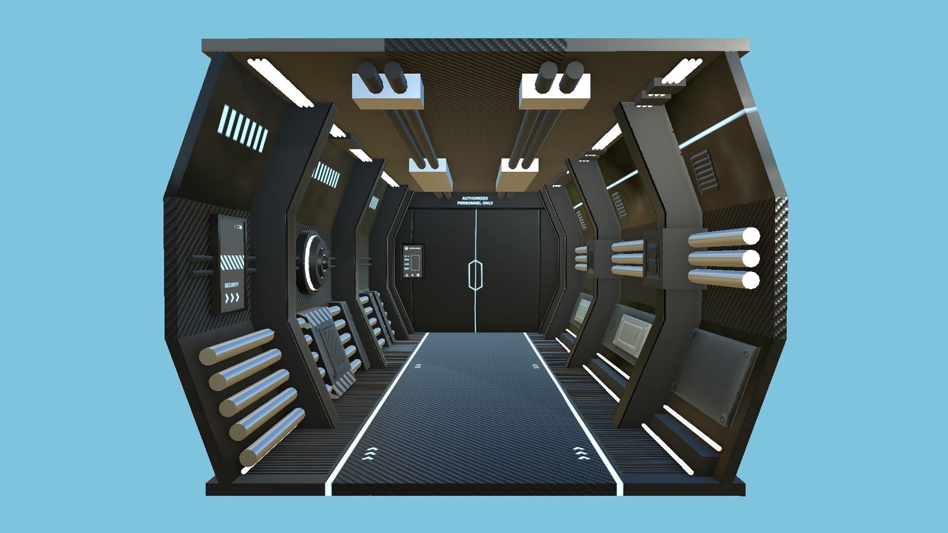 SciFi Black Backdrop - Scenery Full Perm Spaceship Interior Low-poly 3D model_6