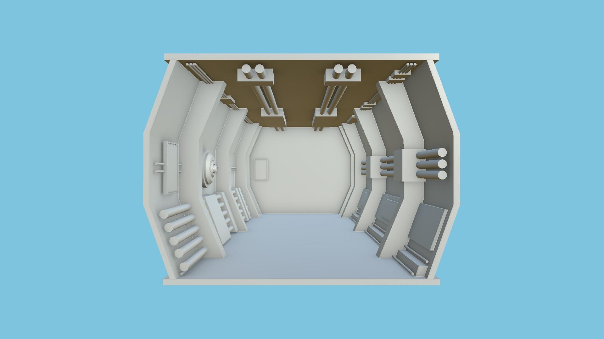 SciFi Black Backdrop - Scenery Full Perm Spaceship Interior Low-poly 3D model_11