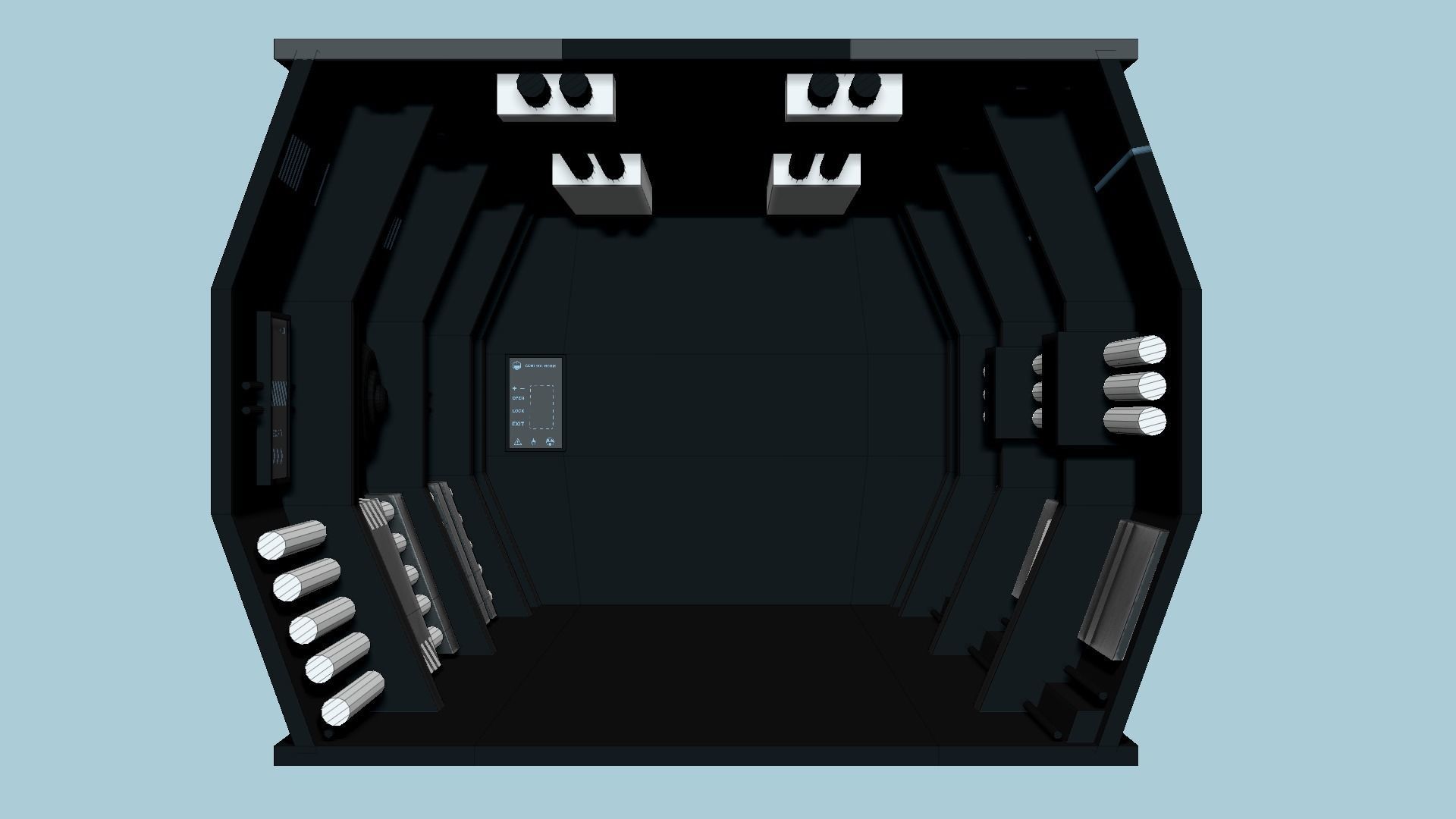 SciFi Black Backdrop - Scenery Full Perm Spaceship Interior Low-poly 3D model_15