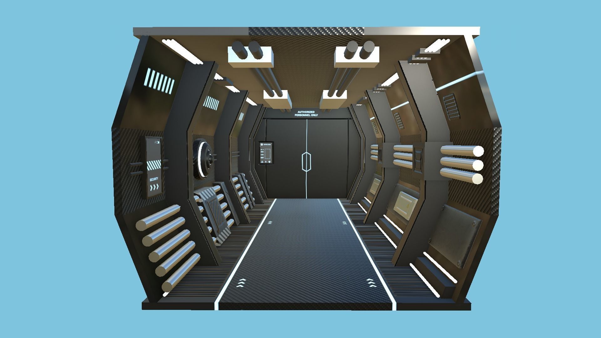 SciFi Black Backdrop - Scenery Full Perm Spaceship Interior Low-poly 3D model_4