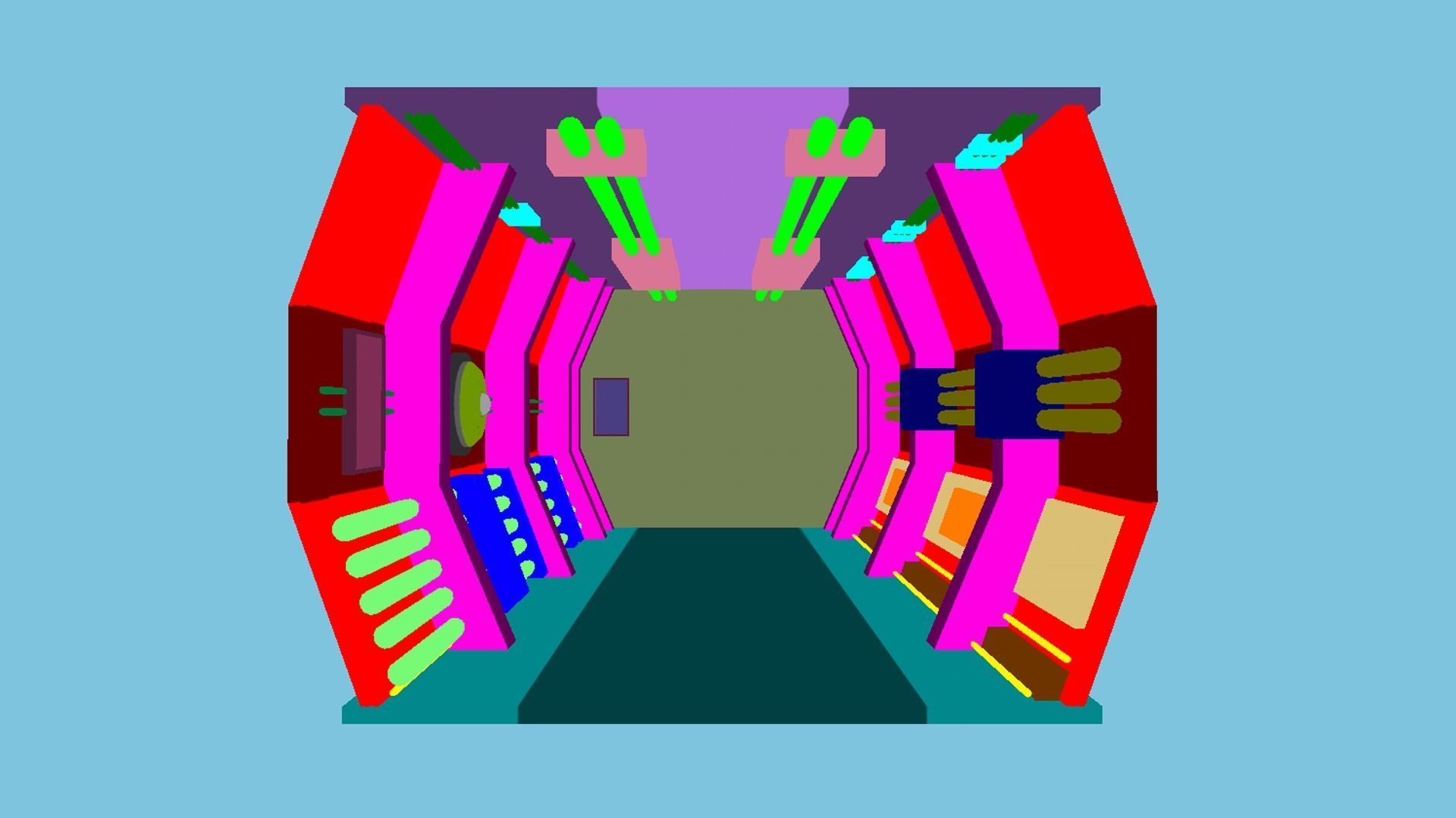 SciFi Black Backdrop - Scenery Full Perm Spaceship Interior Low-poly 3D model_12