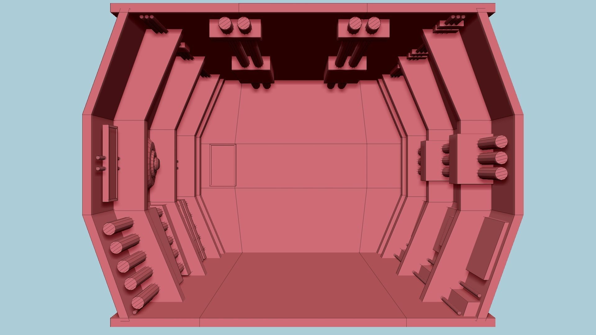 SciFi Black Backdrop - Scenery Full Perm Spaceship Interior Low-poly 3D model_9