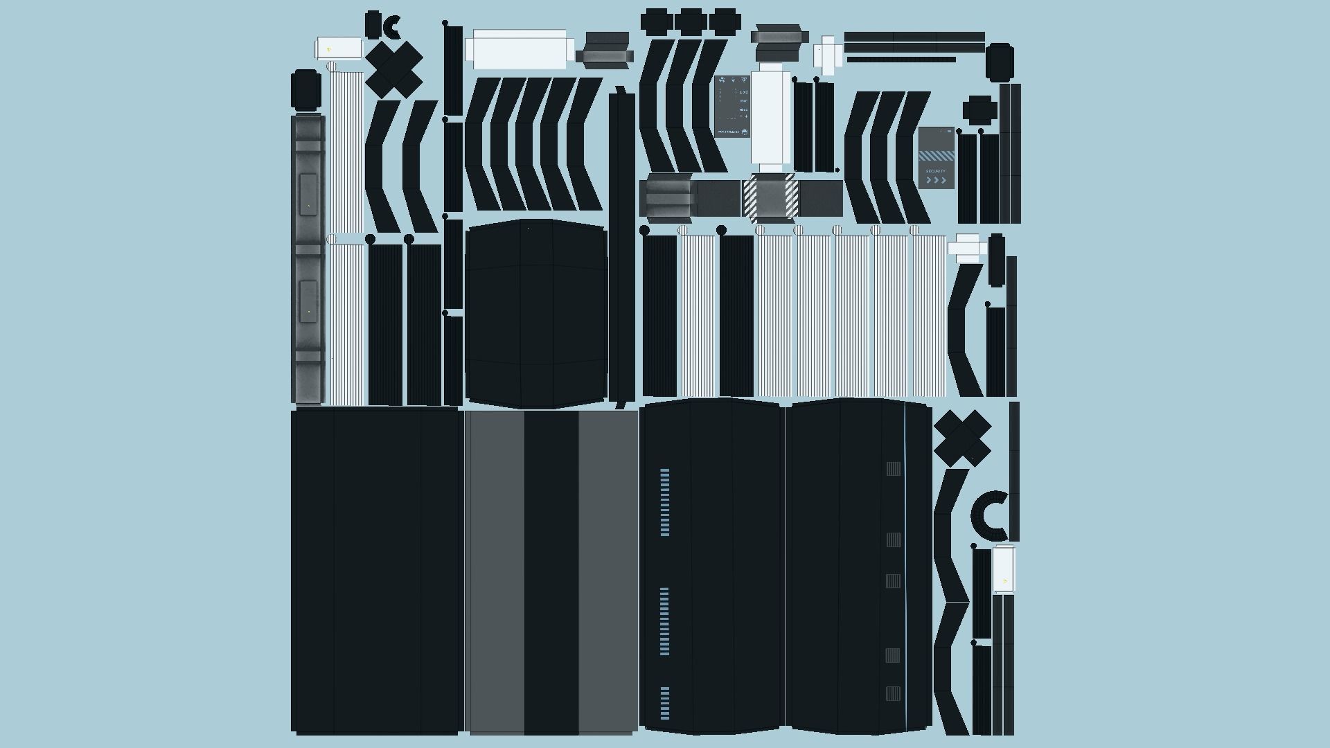 SciFi Black Backdrop - Scenery Full Perm Spaceship Interior Low-poly 3D model_14