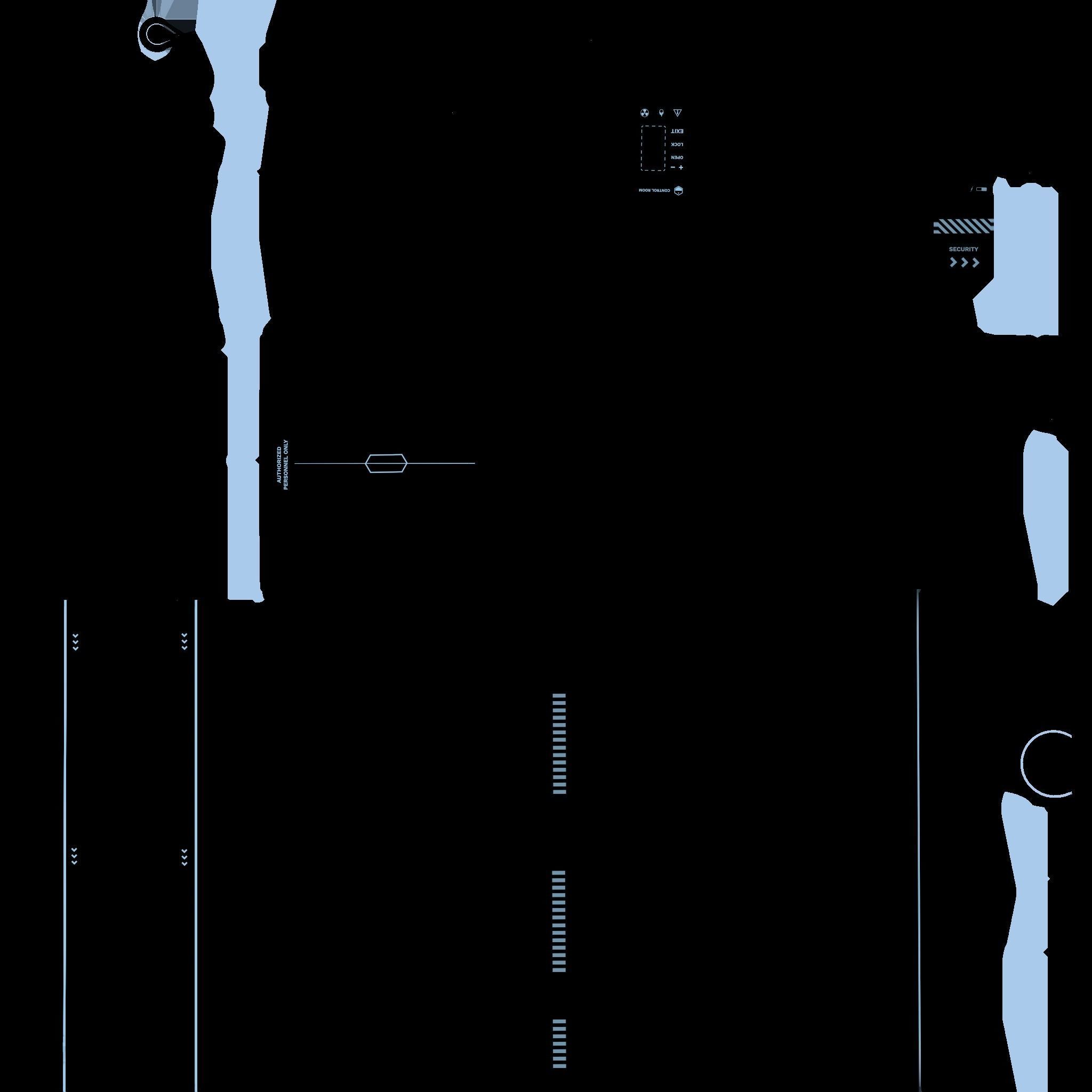 SciFi Black Backdrop - Scenery Full Perm Spaceship Interior Low-poly 3D model_20