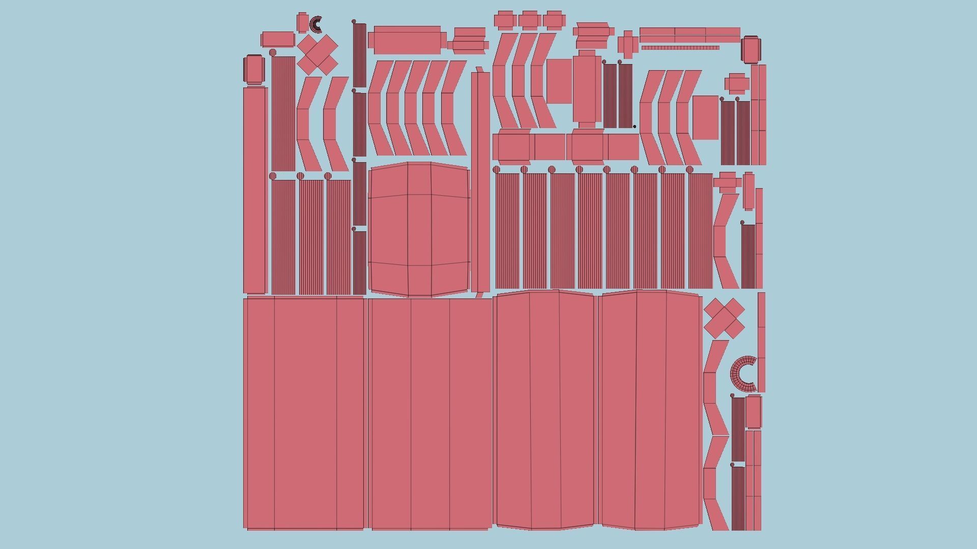 SciFi Black Backdrop - Scenery Full Perm Spaceship Interior Low-poly 3D model_10