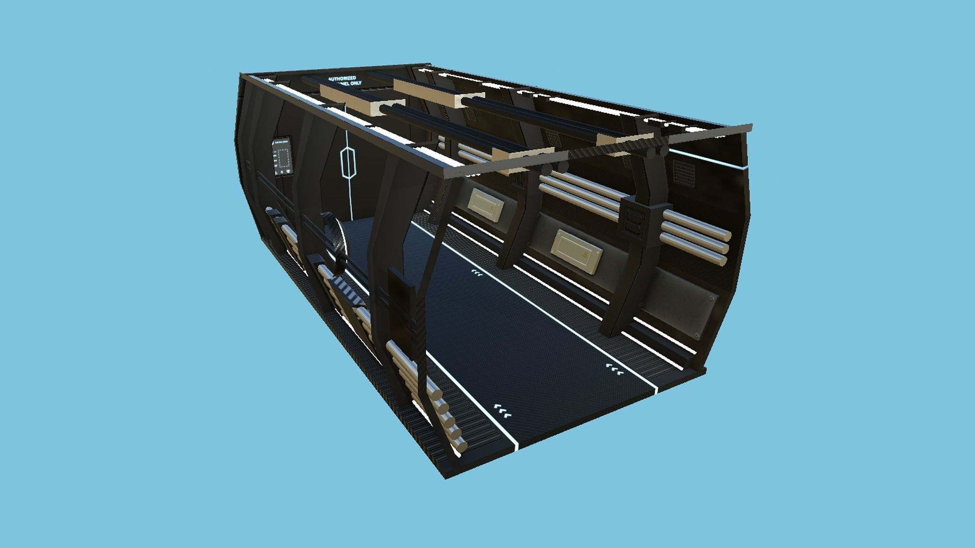 SciFi Black Backdrop - Scenery Full Perm Spaceship Interior Low-poly 3D model_7