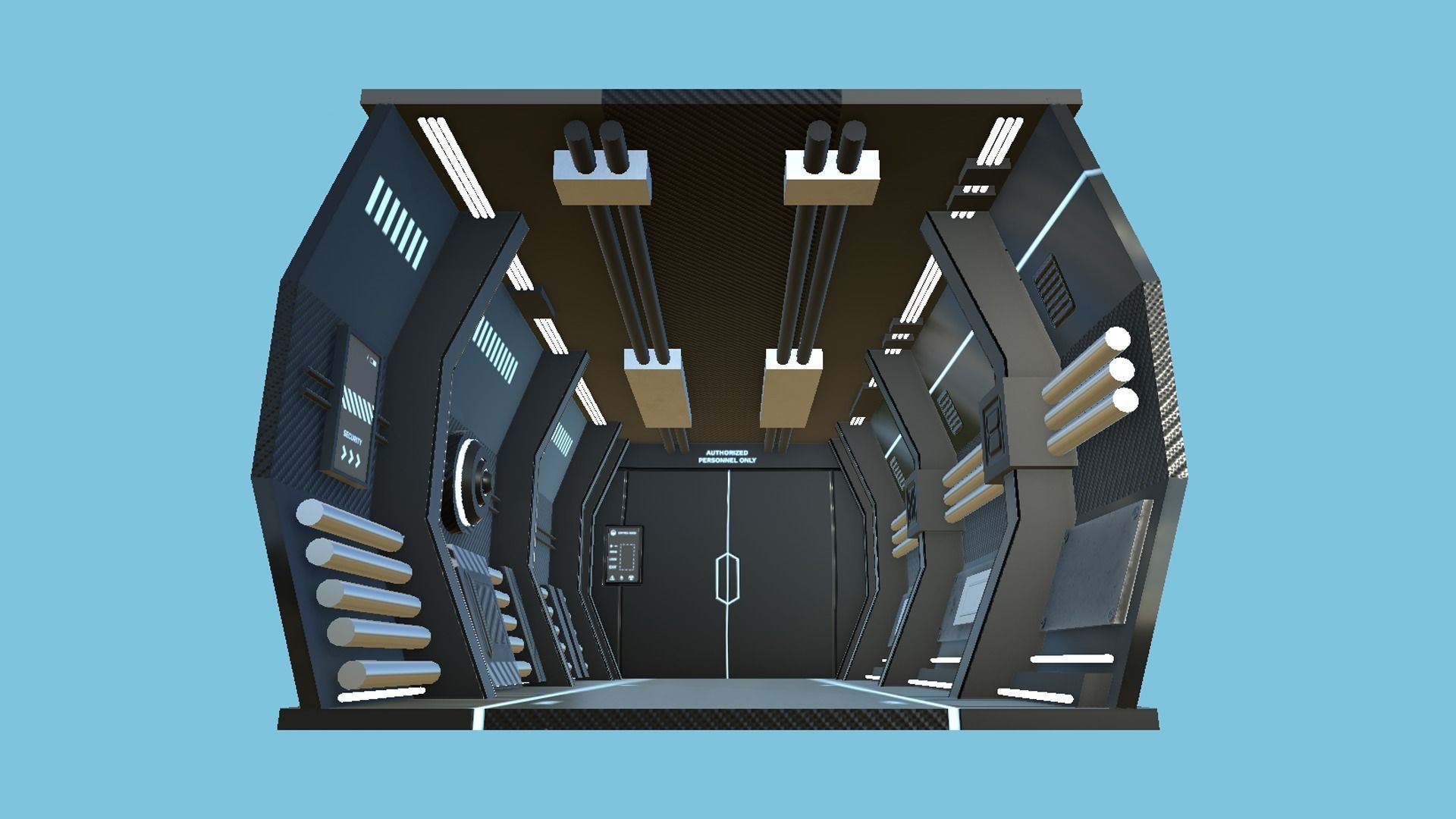 SciFi Black Backdrop - Scenery Full Perm Spaceship Interior Low-poly 3D model_5