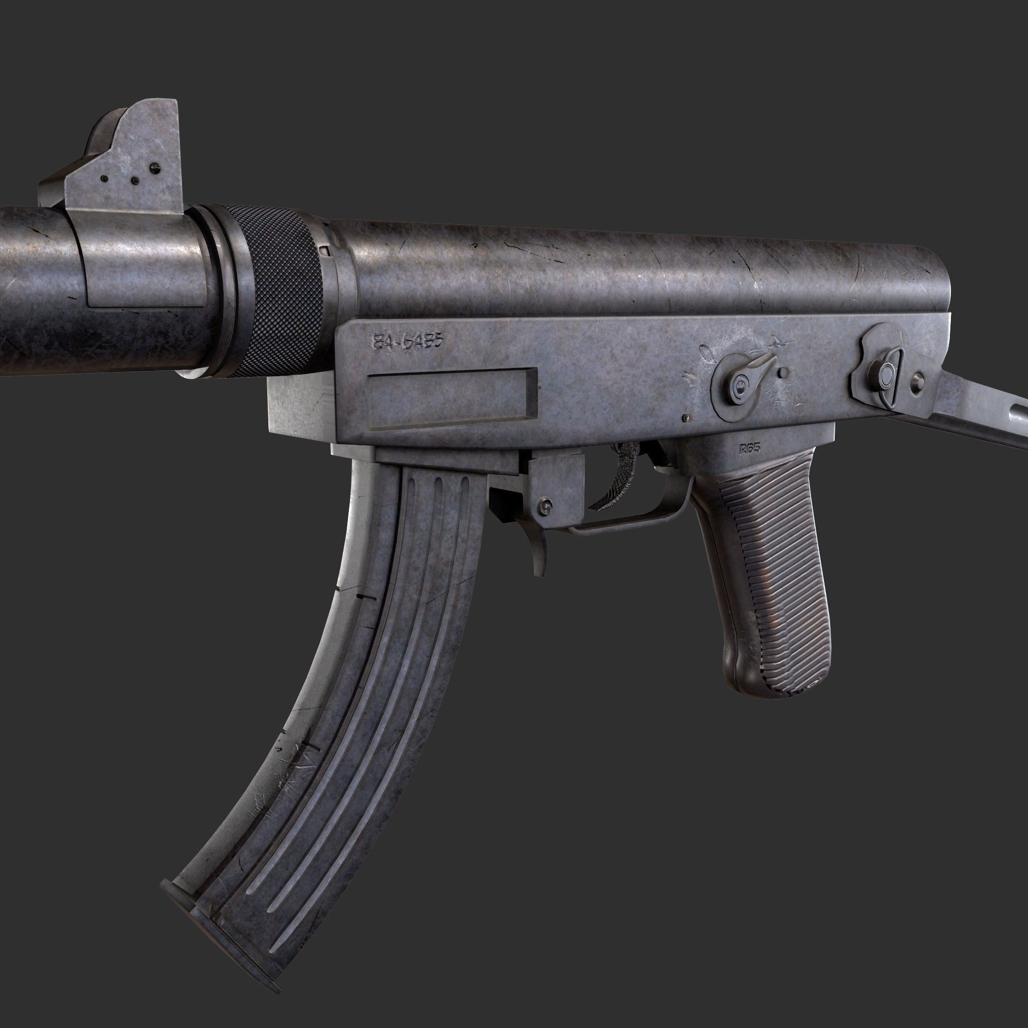 Type 64 SMG Low-poly 3D model_2