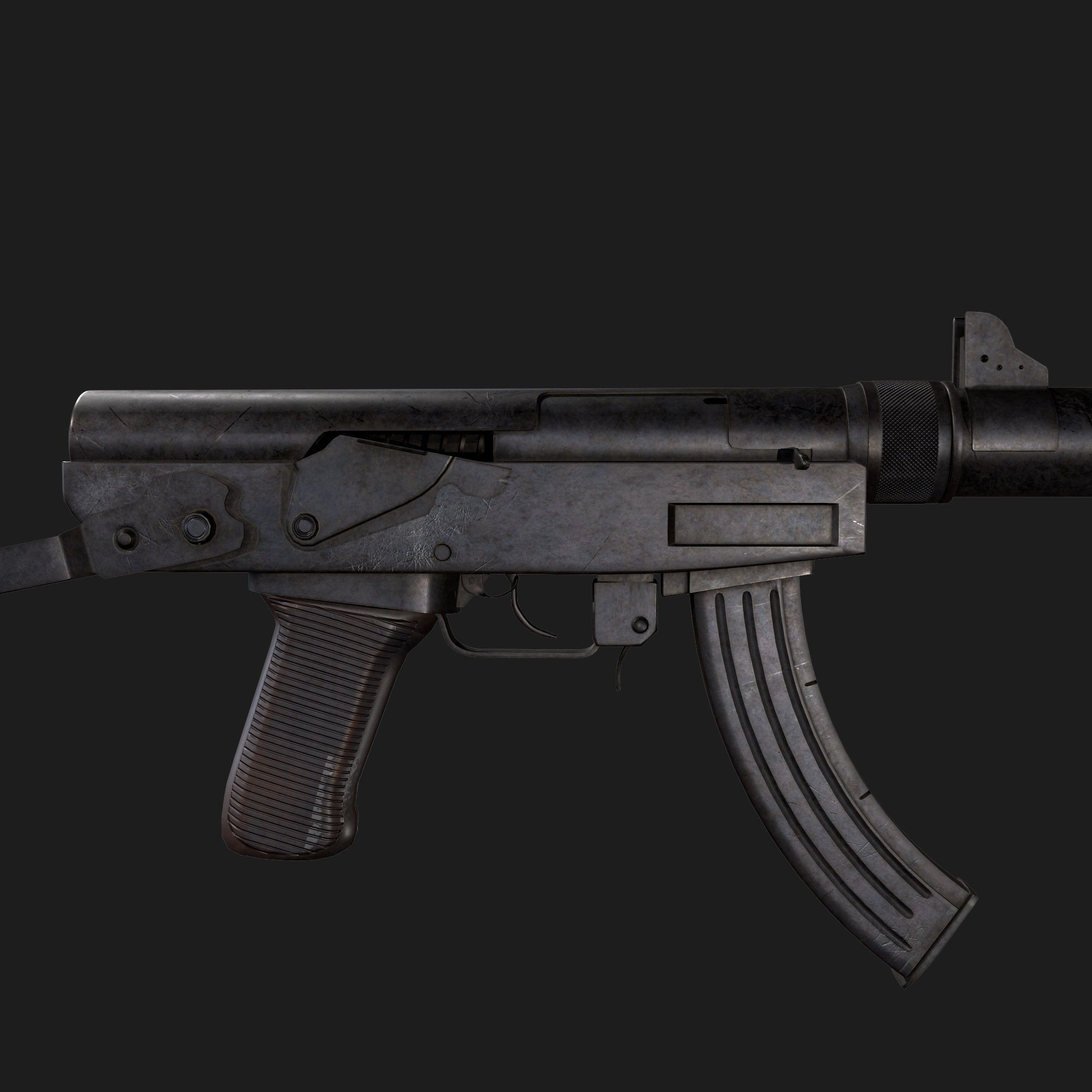 Type 64 SMG Low-poly 3D model_7