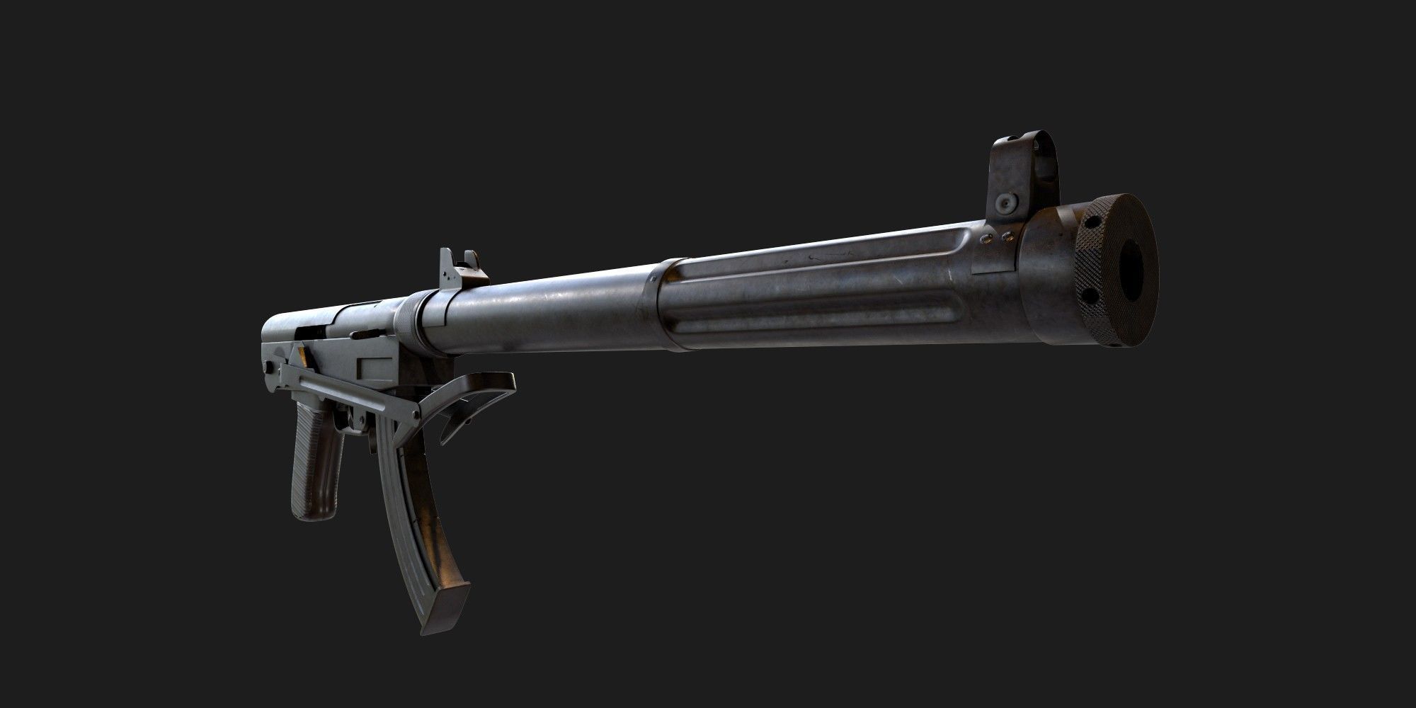 Type 64 SMG Low-poly 3D model_11