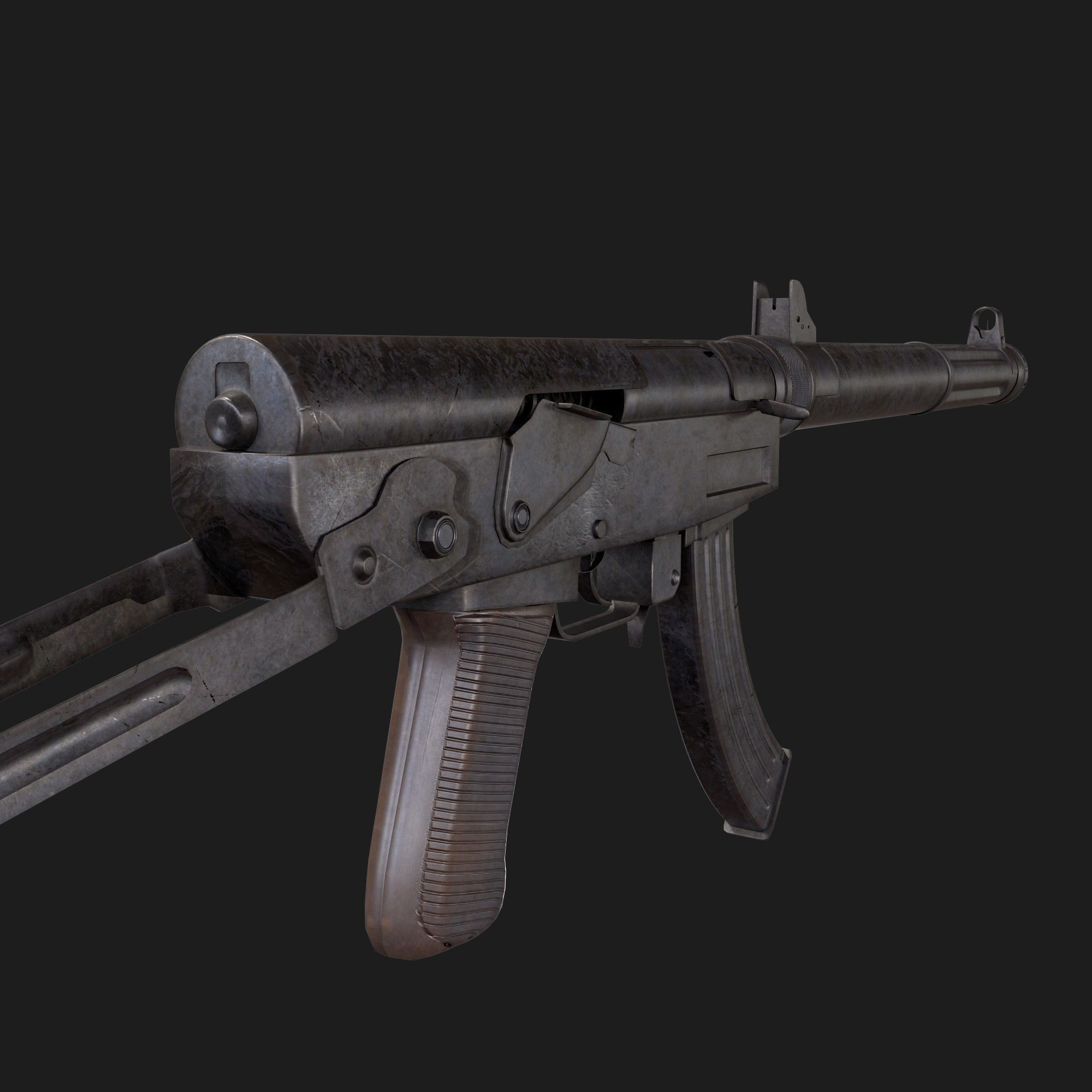 Type 64 SMG Low-poly 3D model_14