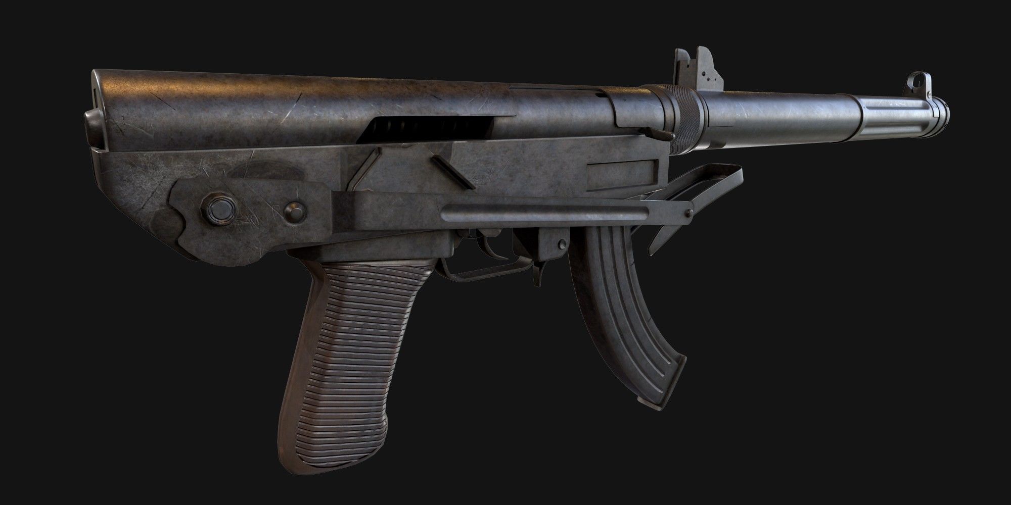 Type 64 SMG Low-poly 3D model_8