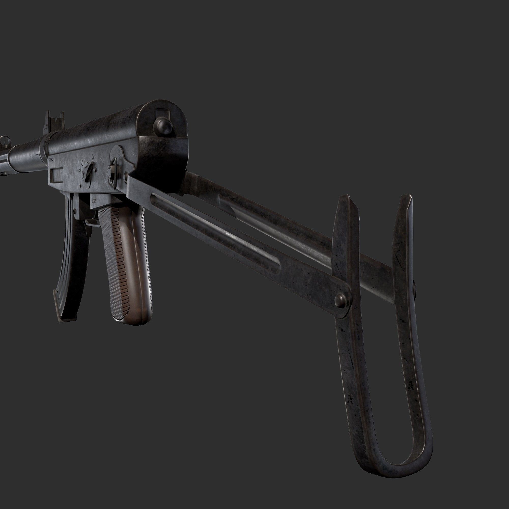 Type 64 SMG Low-poly 3D model_6