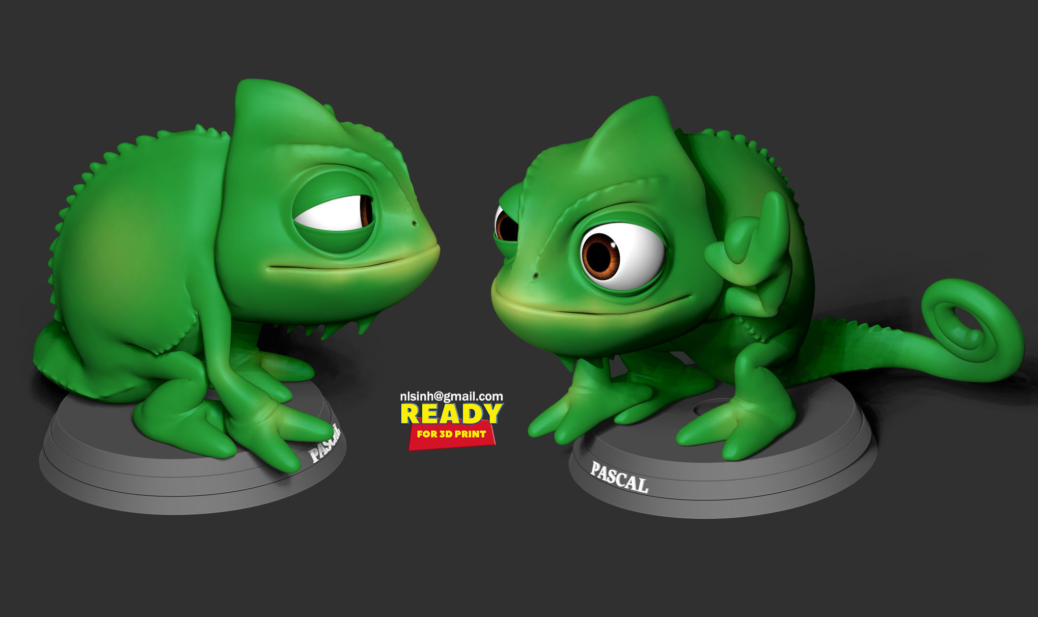 Pascal with shaka sign 3D print model_1