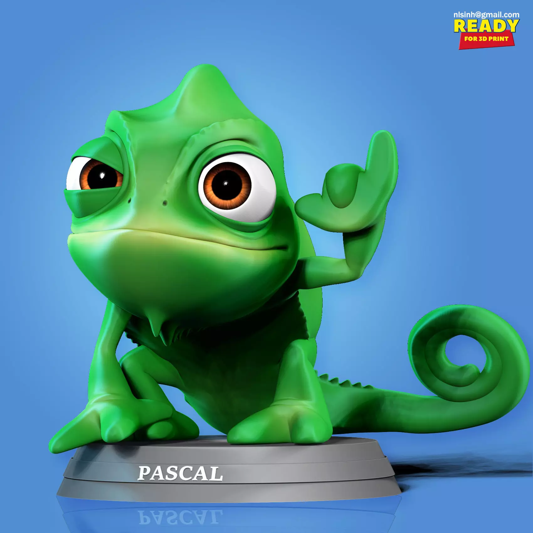 Pascal with shaka sign 3D print model_0