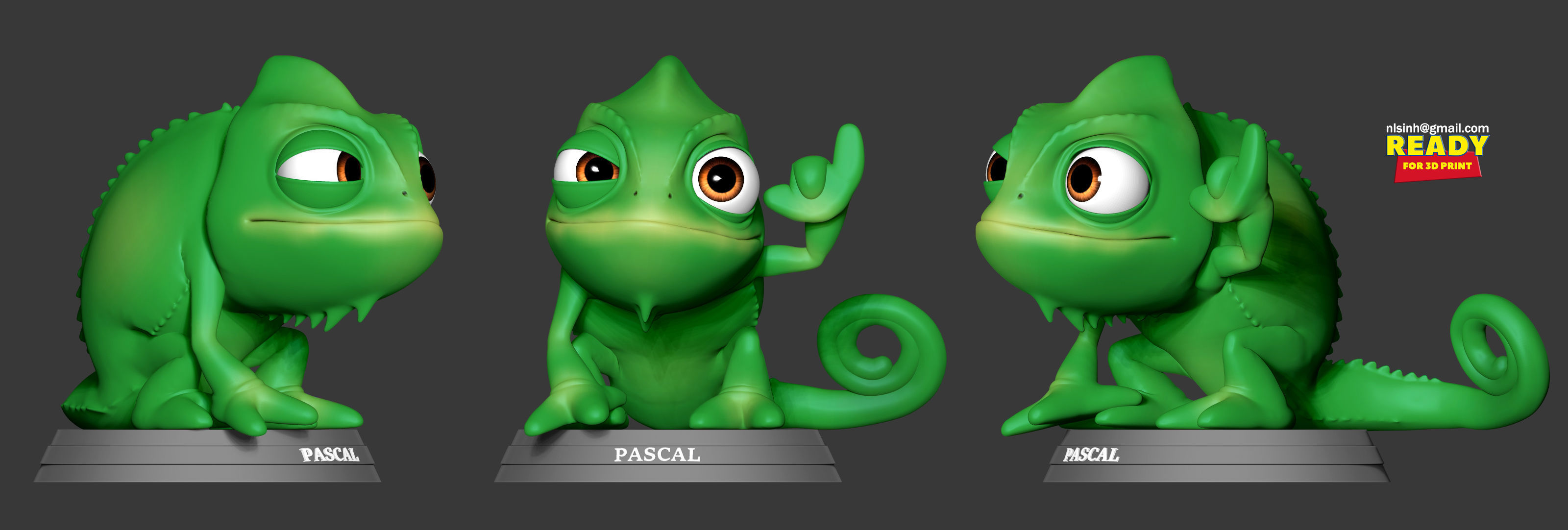 Pascal with shaka sign 3D print model_3