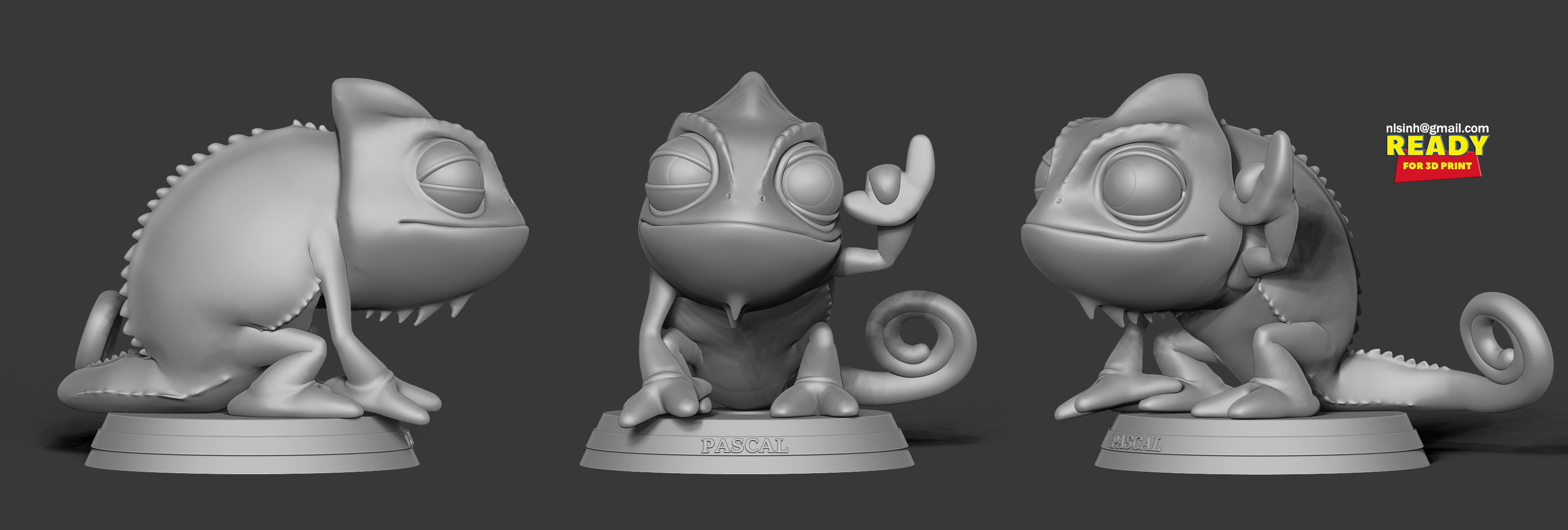 Pascal with shaka sign 3D print model_4