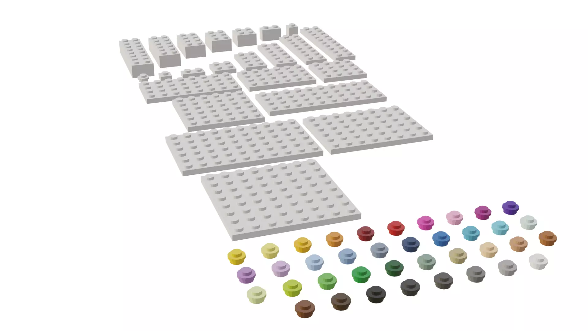 Lego Basic Building Blocks Low-poly 3D model