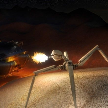 Rigged and Animated Gun Robot Low-poly 3D model_6