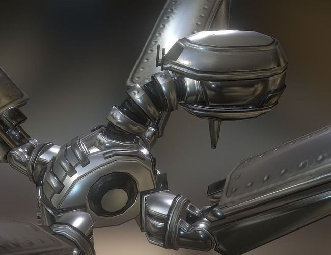 Rigged and Animated Gun Robot Low-poly 3D model_19