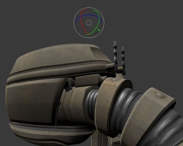 Rigged and Animated Gun Robot Low-poly 3D model_24