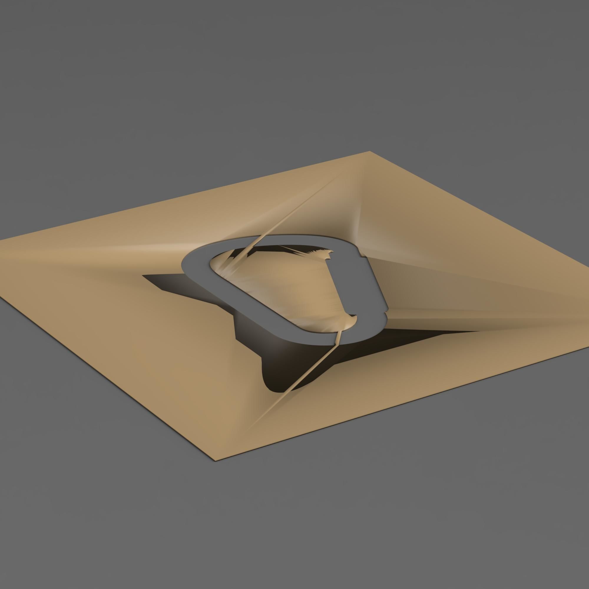 Carabiner stancil 3D print model_3