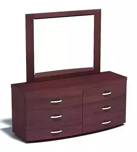 Wooden Dresser With A Mirror