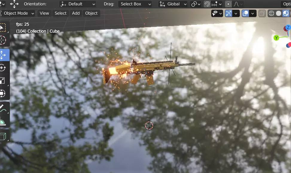 Scar 3d particle system F type skin Rifle   3D model_0