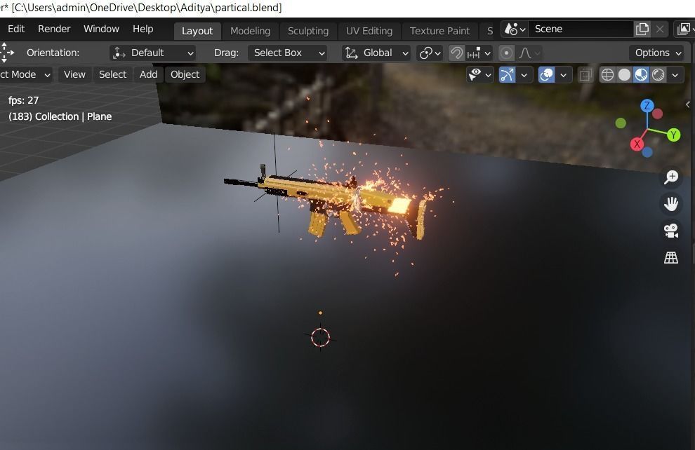 Scar 3d particle system F type skin Rifle   3D model_3