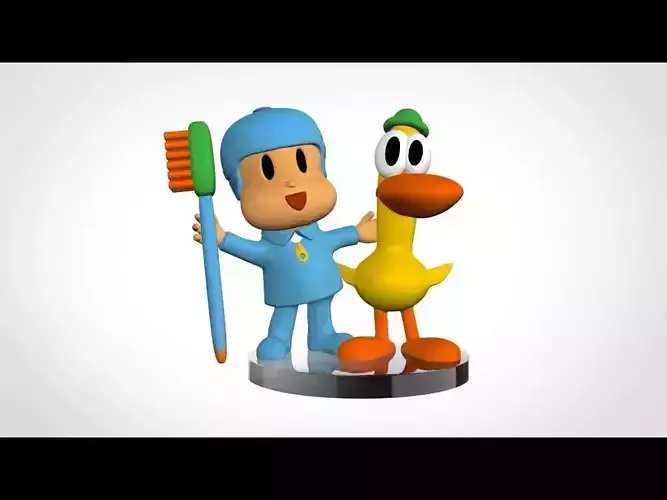 Pocoyo and Duck with Toothbrush 3D print model