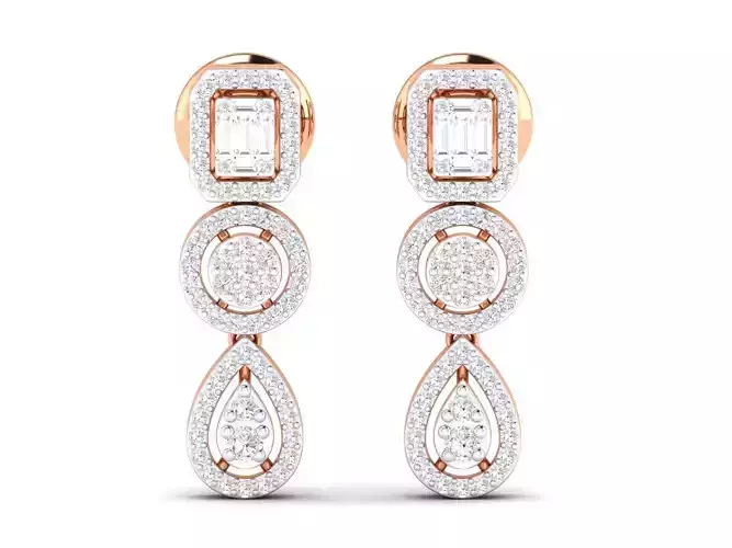 Women Earrings 3dm stl render detail 