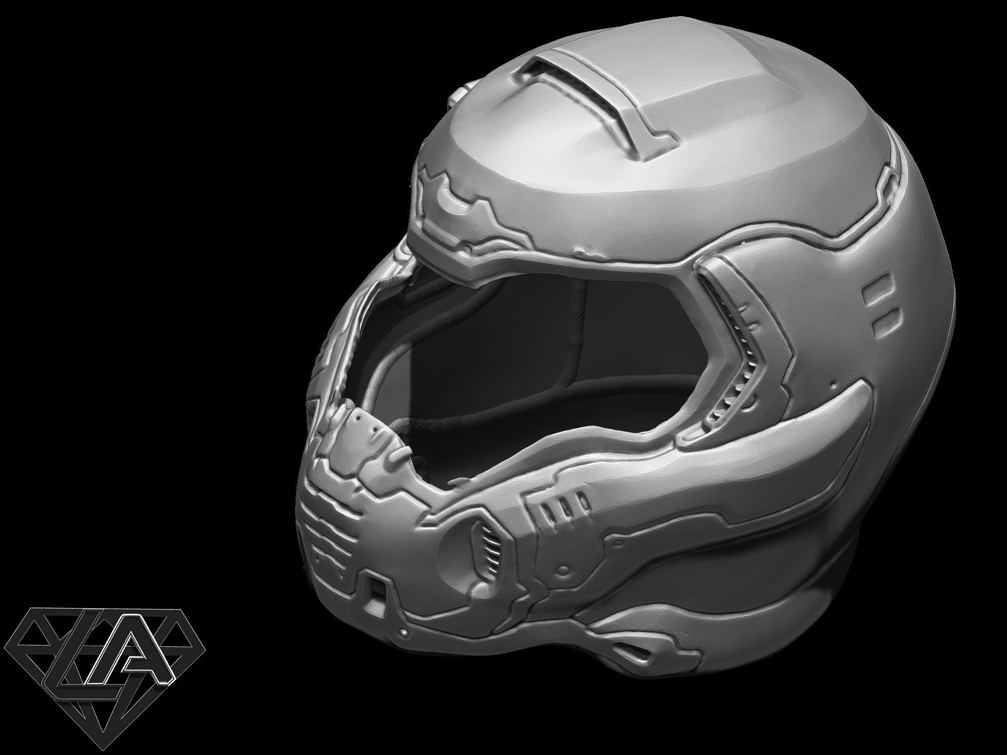 Doom helmets set 3D print model_11